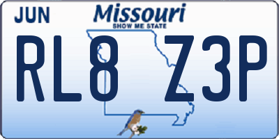 MO license plate RL8Z3P