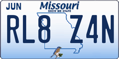 MO license plate RL8Z4N