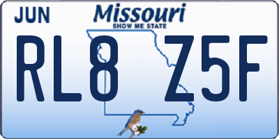 MO license plate RL8Z5F