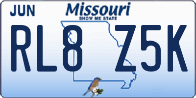 MO license plate RL8Z5K