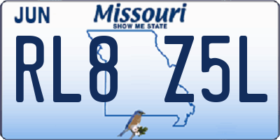MO license plate RL8Z5L
