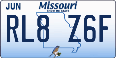 MO license plate RL8Z6F