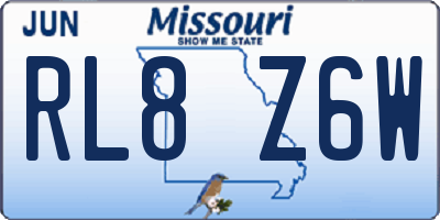 MO license plate RL8Z6W