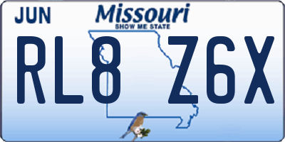 MO license plate RL8Z6X