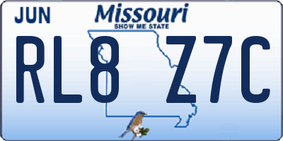 MO license plate RL8Z7C