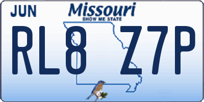 MO license plate RL8Z7P