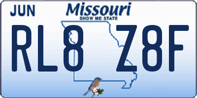 MO license plate RL8Z8F