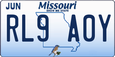 MO license plate RL9A0Y