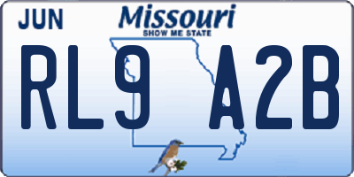 MO license plate RL9A2B