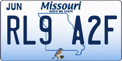 MO license plate RL9A2F