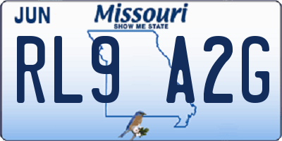 MO license plate RL9A2G