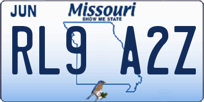 MO license plate RL9A2Z