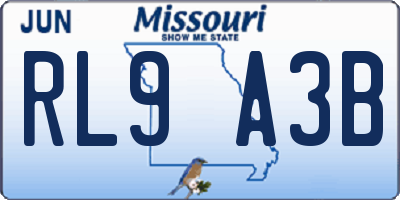 MO license plate RL9A3B