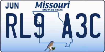MO license plate RL9A3C