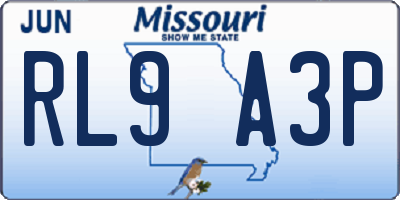 MO license plate RL9A3P