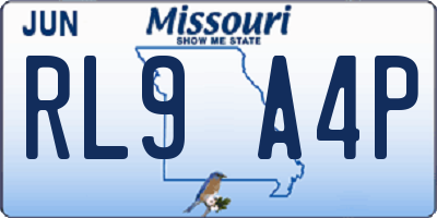 MO license plate RL9A4P