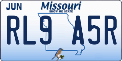 MO license plate RL9A5R