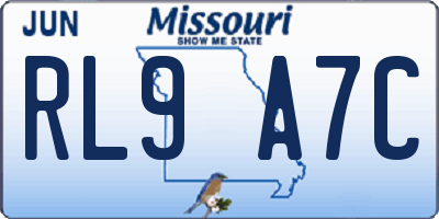 MO license plate RL9A7C
