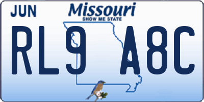 MO license plate RL9A8C
