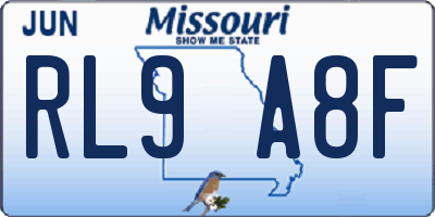 MO license plate RL9A8F