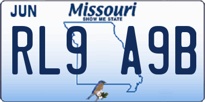 MO license plate RL9A9B