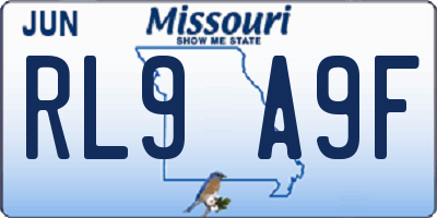 MO license plate RL9A9F