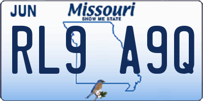 MO license plate RL9A9Q