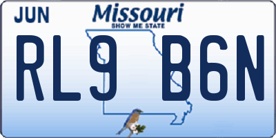 MO license plate RL9B6N