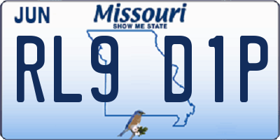 MO license plate RL9D1P