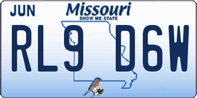 MO license plate RL9D6W