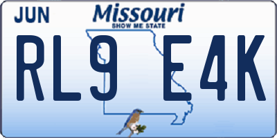 MO license plate RL9E4K