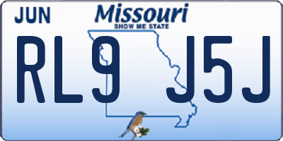 MO license plate RL9J5J