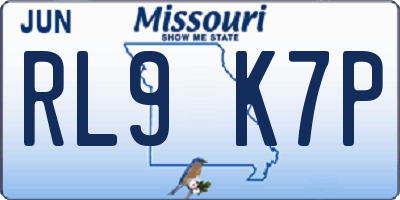 MO license plate RL9K7P