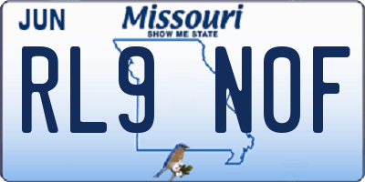MO license plate RL9N0F