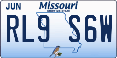 MO license plate RL9S6W