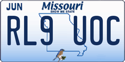 MO license plate RL9U0C