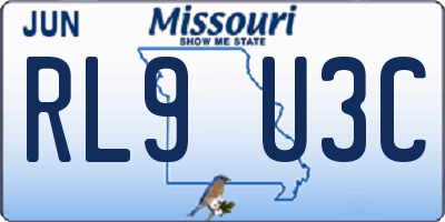 MO license plate RL9U3C