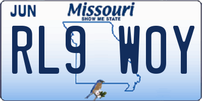 MO license plate RL9W0Y