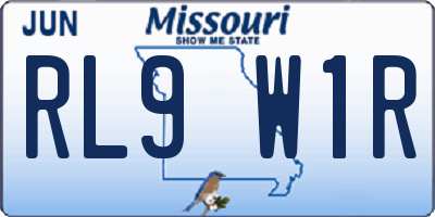 MO license plate RL9W1R