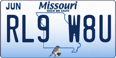 MO license plate RL9W8U