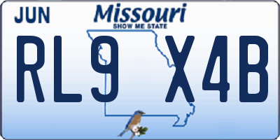 MO license plate RL9X4B