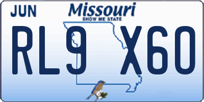 MO license plate RL9X6O