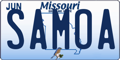 MO license plate SAMOA