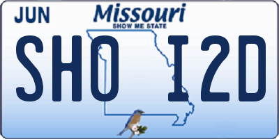 MO license plate SH0I2D