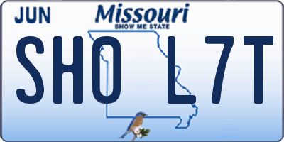 MO license plate SH0L7T