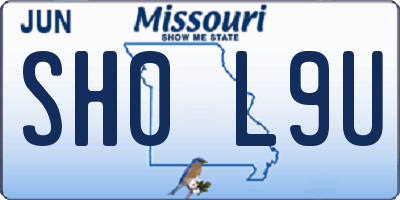 MO license plate SH0L9U