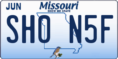 MO license plate SH0N5F
