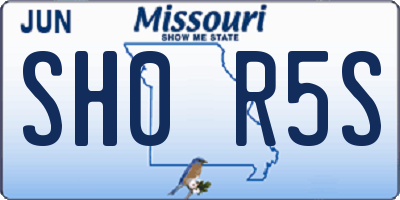MO license plate SH0R5S