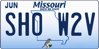 MO license plate SH0W2V