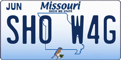 MO license plate SH0W4G